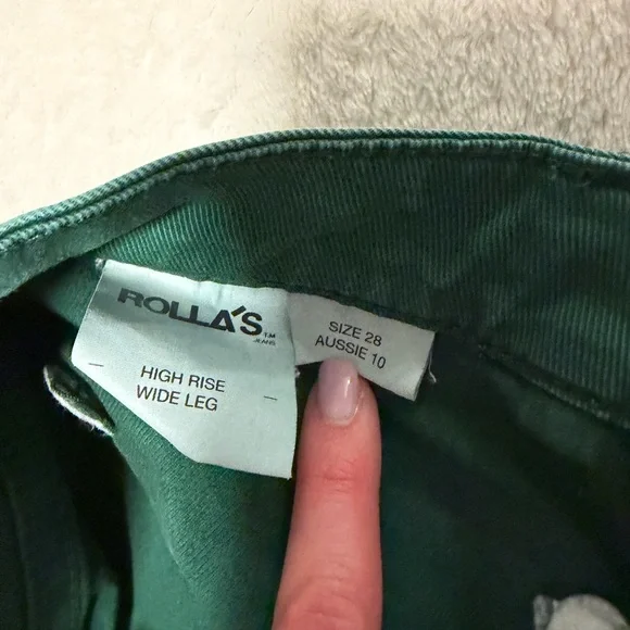 ROLLA'S Green High Rise Wide Leg Pants - Picture 3 of 4